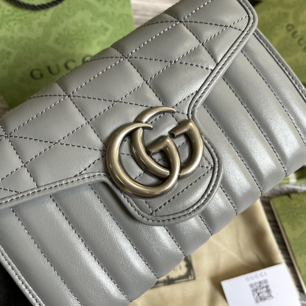 Gucci GG Marmont Matelasse Mini Bag 474575 Grey